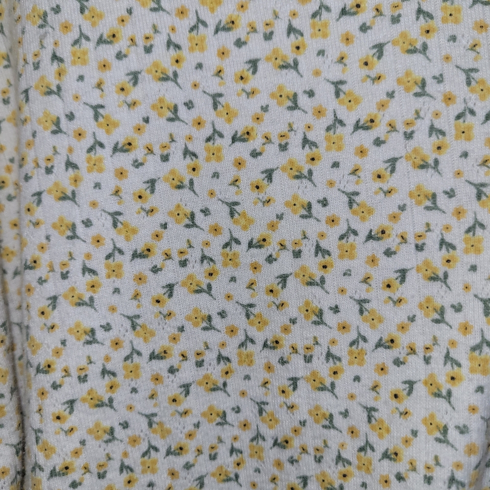 Blue Notes Yellow Ditsy Floral Cardigan Cottagecore M - Picture 4 of 5